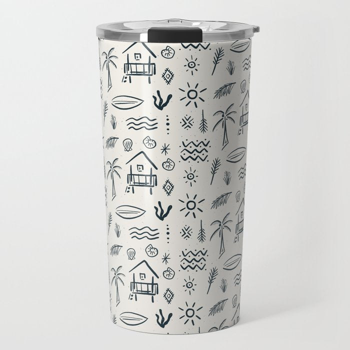 Modern Surf Shack . Navy Travel Mug Gallery Image 1