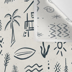 Modern Surf Shack . Navy Wall Tapestry Gallery Image 3