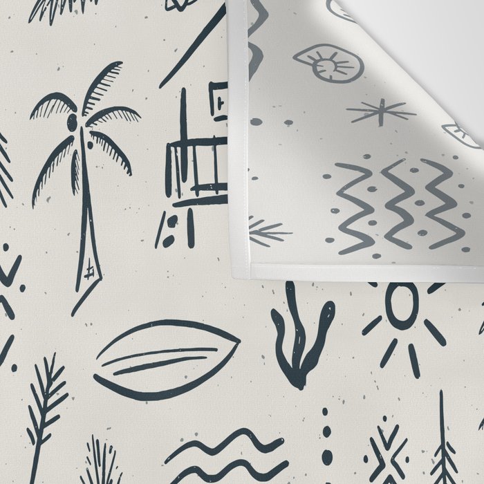 Modern Surf Shack . Navy Wall Tapestry Gallery Image 3