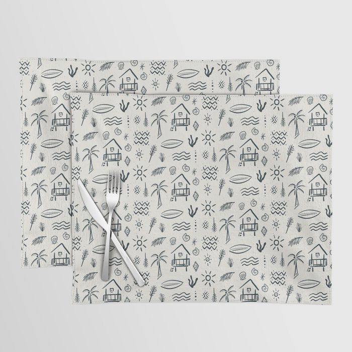 Modern Surf Shack . Navy Placemat Gallery Image 1