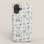 Modern Surf Shack . Navy iPhone Case Gallery Image 1