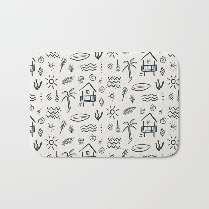 Modern Surf Shack . Navy Bath Mat Gallery Image 1