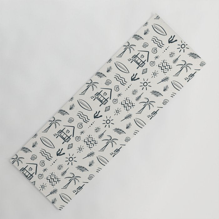 Modern Surf Shack . Navy Yoga Mat Gallery Image 1