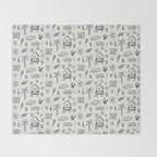Modern Surf Shack . Navy Throw Blanket Gallery Image 2