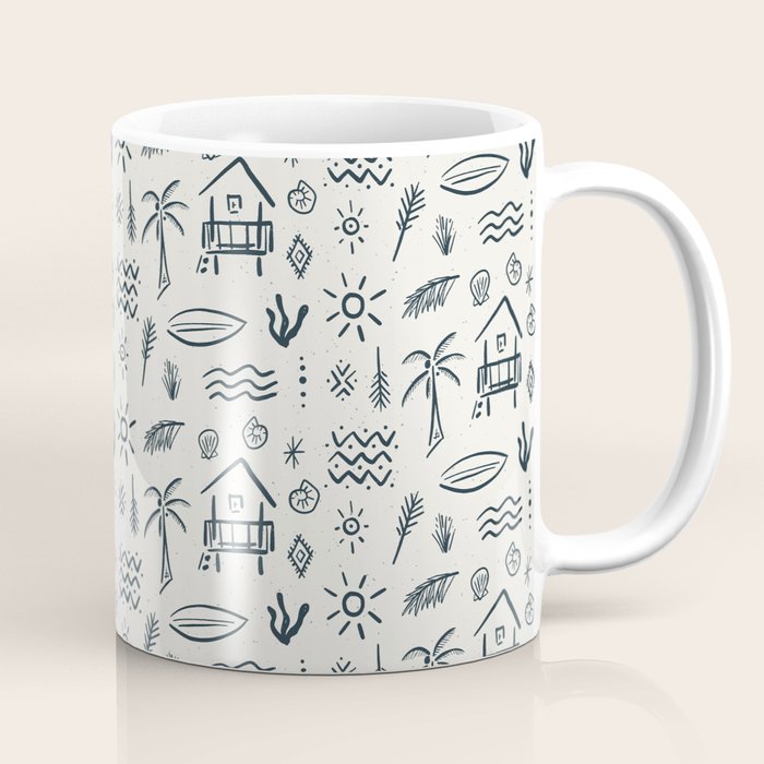 Modern Surf Shack . Navy Coffee Mug Gallery Image 1