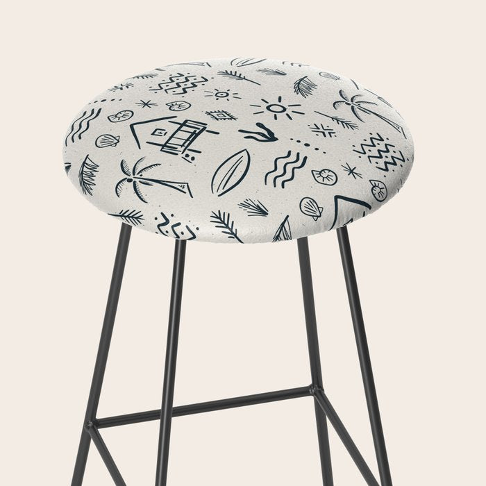 Modern Surf Shack . Navy Stool Gallery Image 2