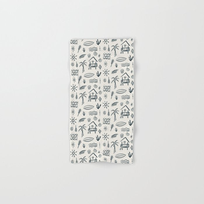 Modern Surf Shack . Navy Bath Towel Gallery Image 1