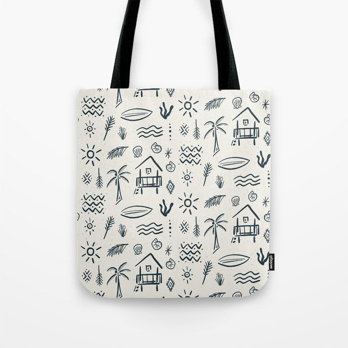 Modern Surf Shack . Navy Tote Bag Gallery Image 1