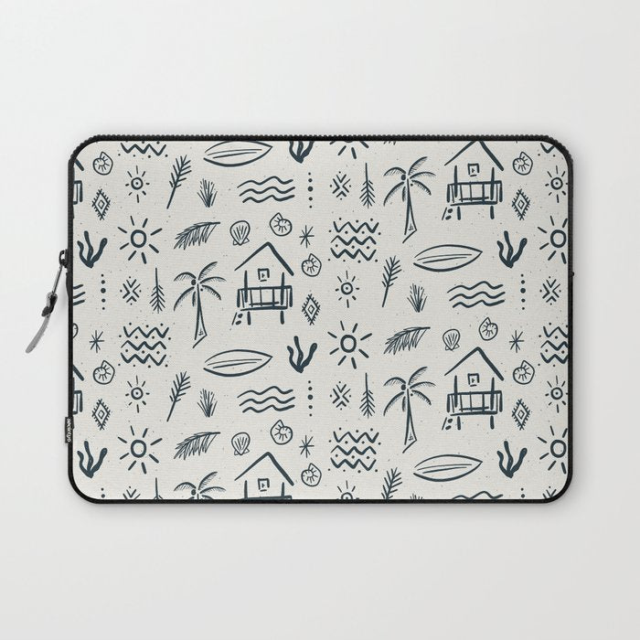 Modern Surf Shack . Navy Laptop Sleeve Gallery Image 1