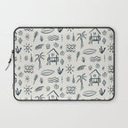 Modern Surf Shack . Navy Laptop Sleeve Gallery Image 1