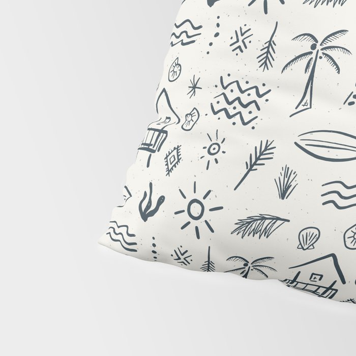 Modern Surf Shack . Navy Pillow Sham Gallery Image 4