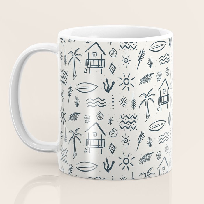 Modern Surf Shack . Navy Coffee Mug Gallery Image 3