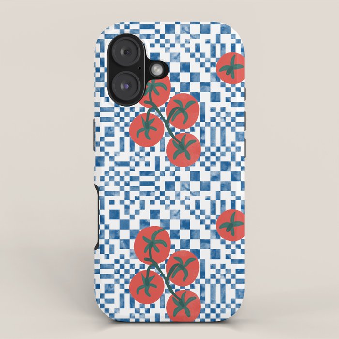 Tomatoes Checkered Grid iPhone Case Gallery Image 1