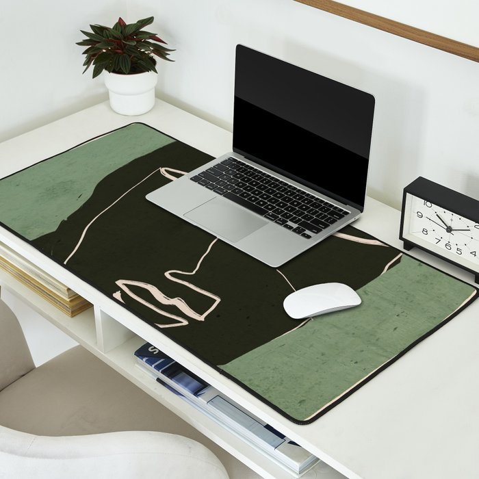 Minimal Abstract Art Face 2 Desk Mat Gallery Image 2