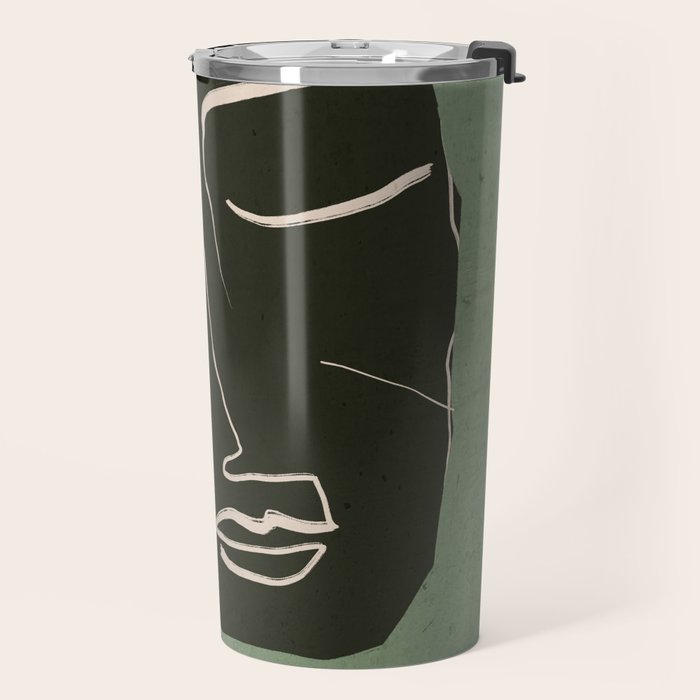 Minimal Abstract Art Face 2 Travel Mug Gallery Image 2