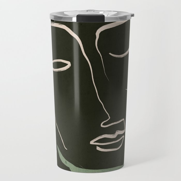 Minimal Abstract Art Face 2 Travel Mug Gallery Image 1