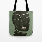 Minimal Abstract Art Face 2 Tote Bag Gallery Image 1