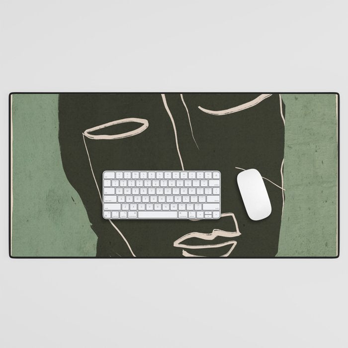 Minimal Abstract Art Face 2 Desk Mat Gallery Image 1