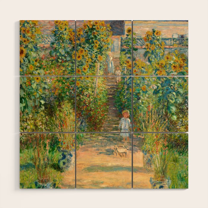 Claude Monet, The Artist's Garden at Vétheuil, 1880 Wood Wall Art Gallery Image 1