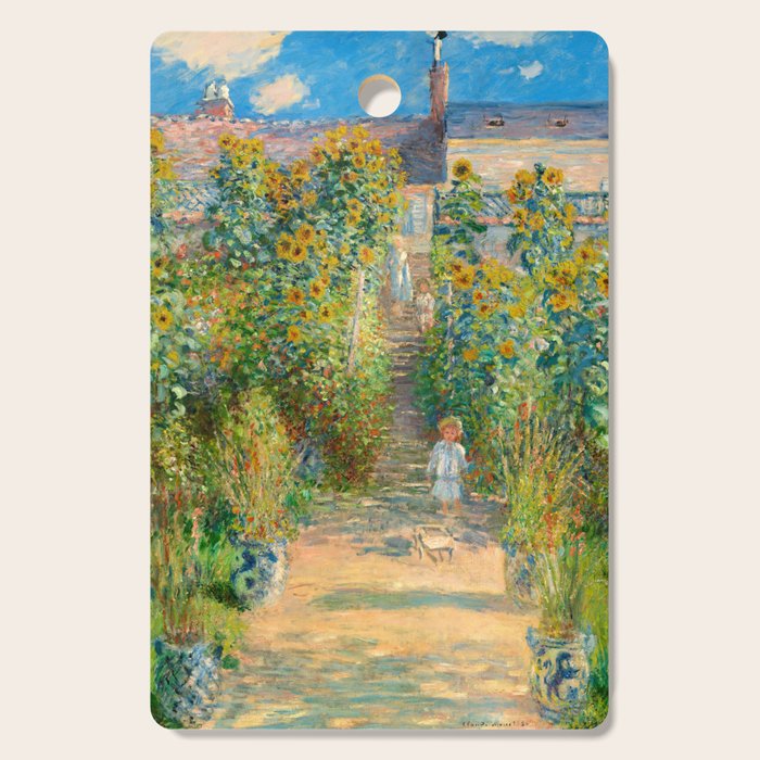 Claude Monet, The Artist's Garden at Vétheuil, 1880 Cutting Board Gallery Image 1