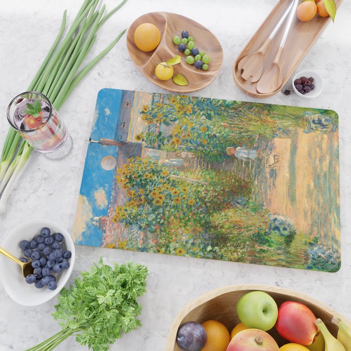 Claude Monet, The Artist's Garden at Vétheuil, 1880 Cutting Board Gallery Image 2