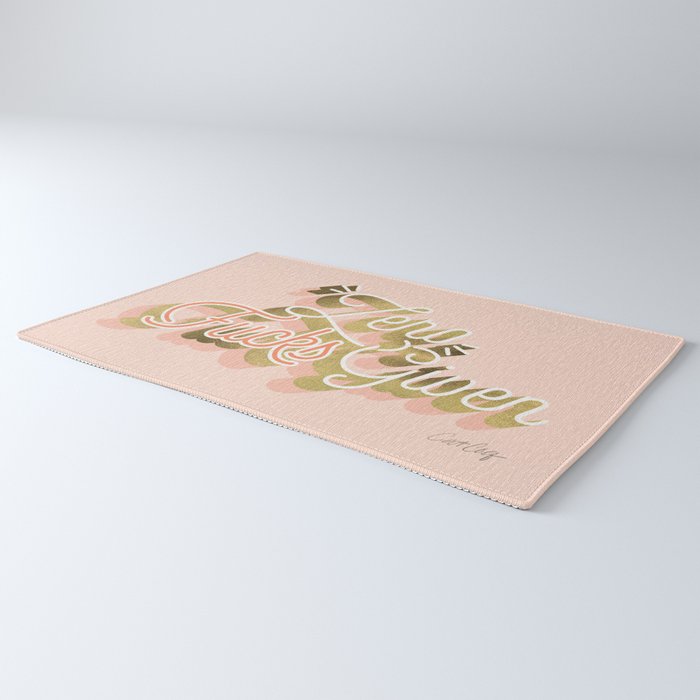Zero F*cks Given - Blush & Gold Palette Rug Gallery Image 3