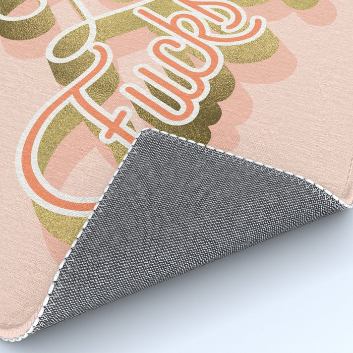 Zero F*cks Given - Blush & Gold Palette Rug Gallery Image 4