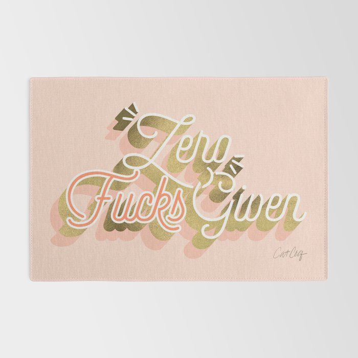 Zero F*cks Given - Blush & Gold Palette Rug Gallery Image 2