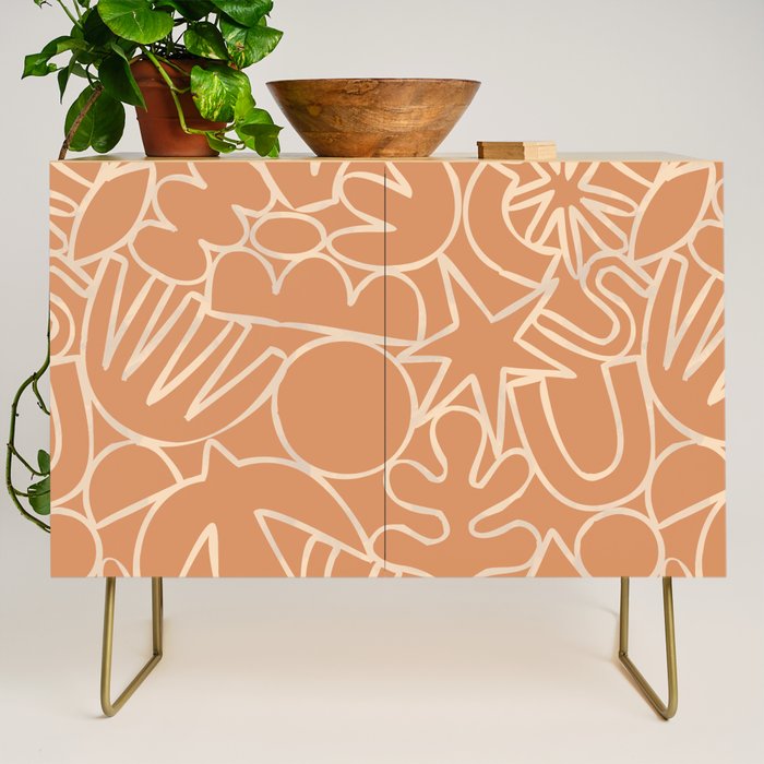 Abstract organic nature art shape paint pattern Credenza Gallery Image 1