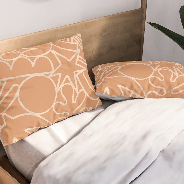 Abstract organic nature art shape paint pattern Pillow Sham Gallery Image 2