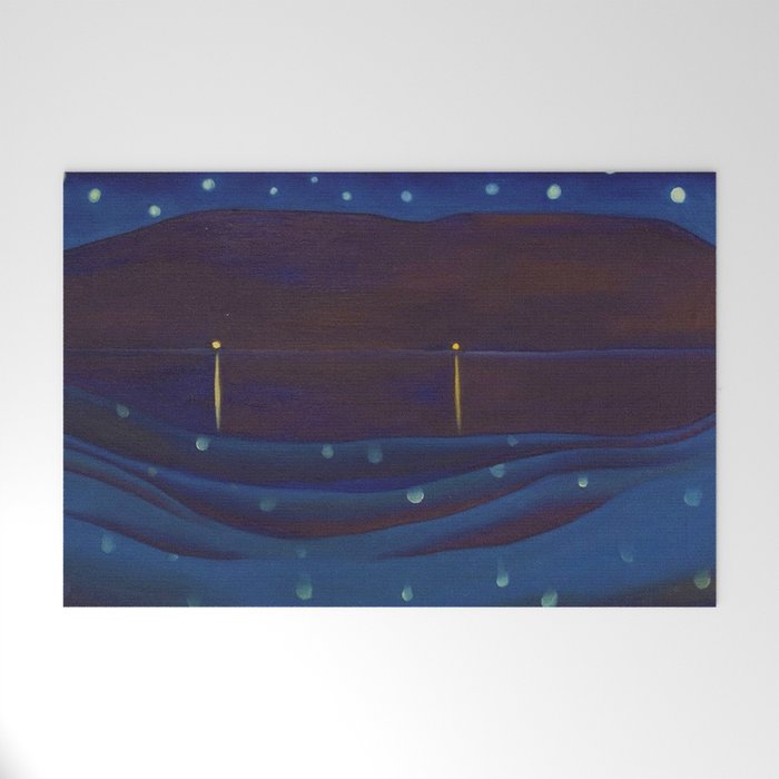 Starlight Night, Lake George, New York landscape painting by Georgia O'Keeffe Welcome Mat Gallery Image 1
