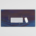Starlight Night, Lake George, New York landscape painting by Georgia O'Keeffe Desk Mat Gallery Image 1