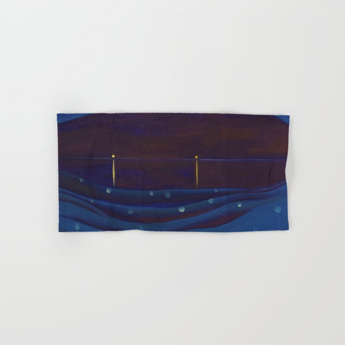 Starlight Night, Lake George, New York landscape painting by Georgia O'Keeffe Bath Towel Gallery Image 1