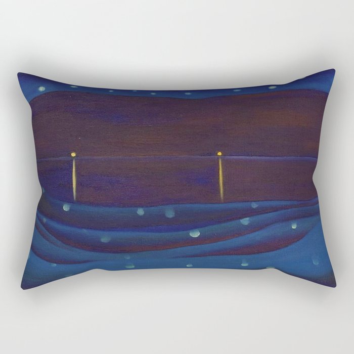 Starlight Night, Lake George, New York landscape painting by Georgia O'Keeffe Rectangular Pillow Gallery Image 2