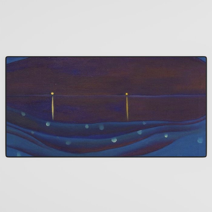 Starlight Night, Lake George, New York landscape painting by Georgia O'Keeffe Desk Mat Gallery Image 3