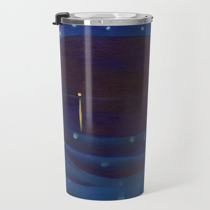 Starlight Night, Lake George, New York landscape painting by Georgia O'Keeffe Travel Mug Gallery Image 3