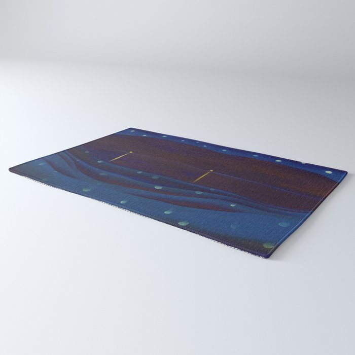 Starlight Night, Lake George, New York landscape painting by Georgia O'Keeffe Rug Gallery Image 3