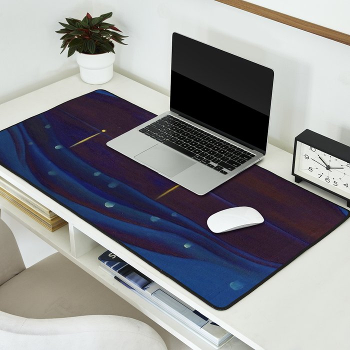 Starlight Night, Lake George, New York landscape painting by Georgia O'Keeffe Desk Mat Gallery Image 2