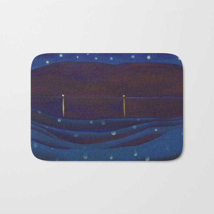 Starlight Night, Lake George, New York landscape painting by Georgia O'Keeffe Bath Mat Gallery Image 1