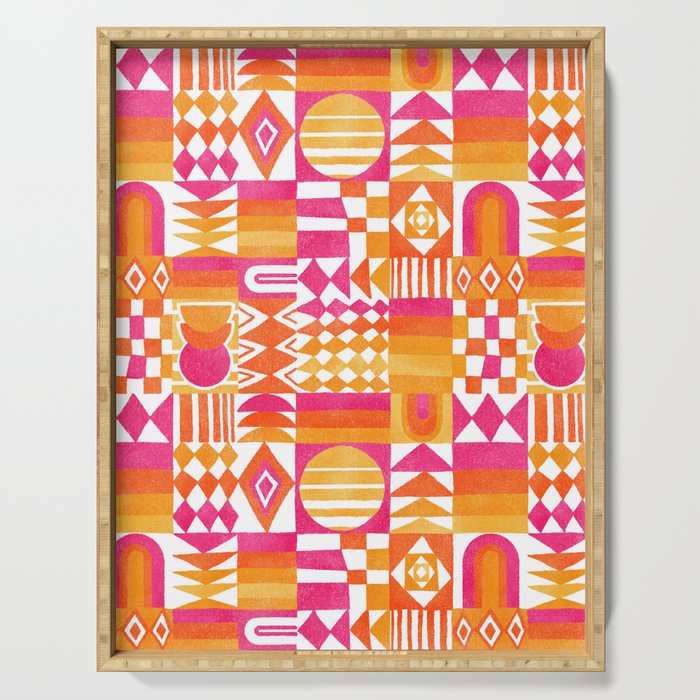 Geometric Tapestry - Summer Sunshine  Serving Tray Gallery Image 1