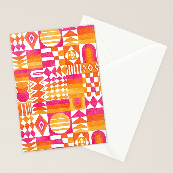 Geometric Tapestry - Summer Sunshine  Stationery Card Gallery Image 2