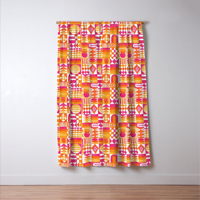 Geometric Tapestry - Summer Sunshine  Window Curtain Gallery Image 3