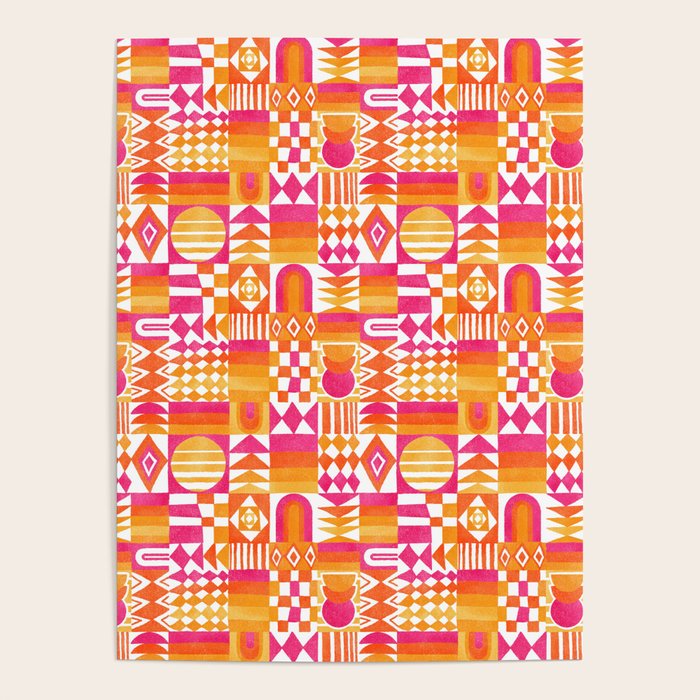 Geometric Tapestry - Summer Sunshine  Poster Gallery Image 1