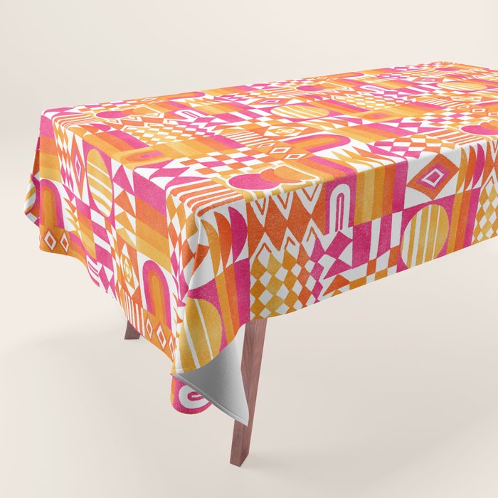 Geometric Tapestry - Summer Sunshine  Tablecloth Gallery Image 1