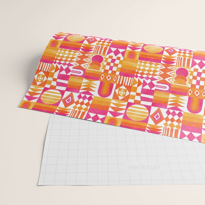 Geometric Tapestry - Summer Sunshine  Wrapping Paper Gallery Image 2