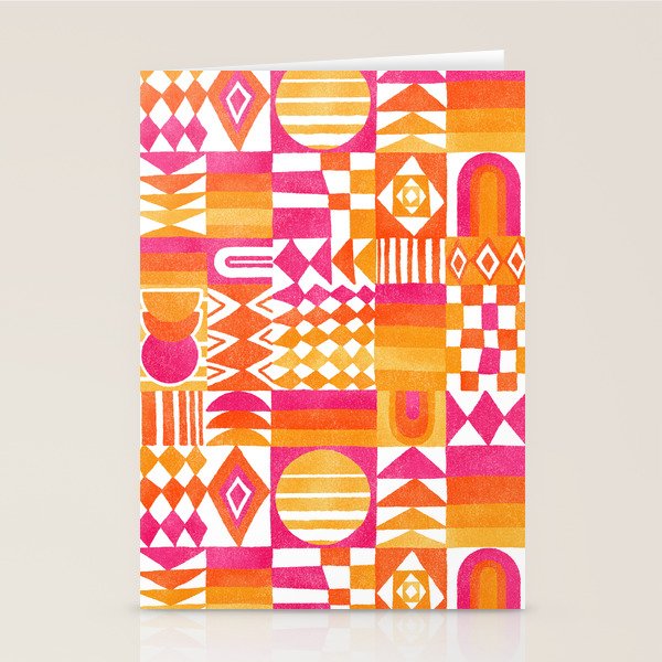 Geometric Tapestry - Summer Sunshine  Stationery Card Gallery Image 2