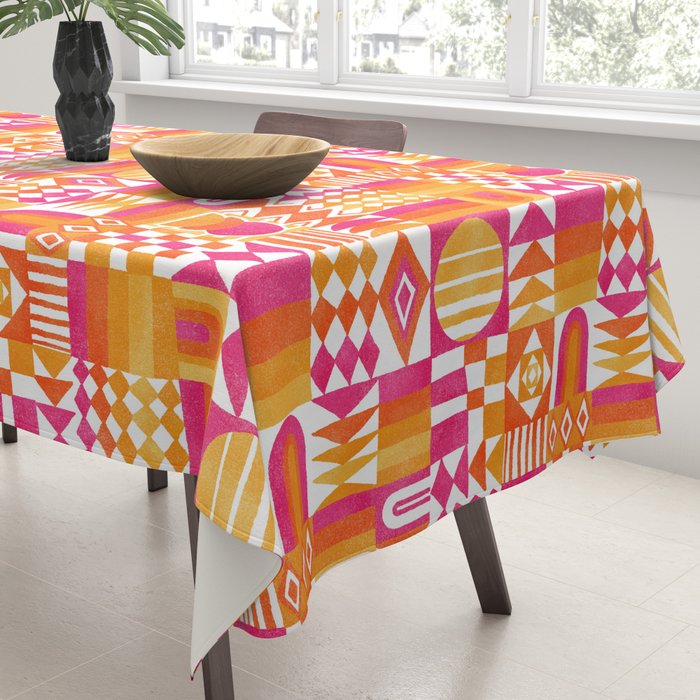 Geometric Tapestry - Summer Sunshine  Tablecloth Gallery Image 3