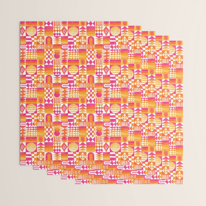 Geometric Tapestry - Summer Sunshine  Wrapping Paper Gallery Image 3
