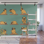 Pug Yoga Wall Mural Gallery Image 1