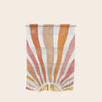 Retro abstract sun in pink, peach, yellow, orange Wall Hanging Gallery Image 1